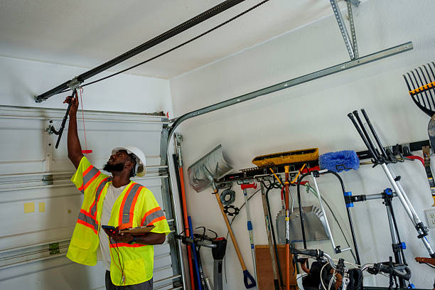 Professional Garage Door Panel Replacement technician working in Faith, NC